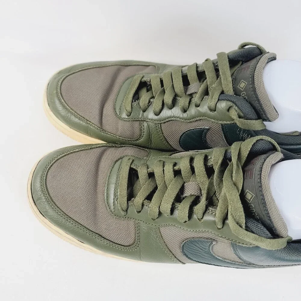 Nike Men's Dark Green Olive Air Force 1 GTX Leather Athletic‎ Sneaker Size 11